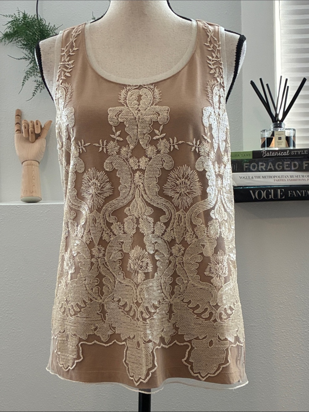 Chicos Lace Embellished Tank